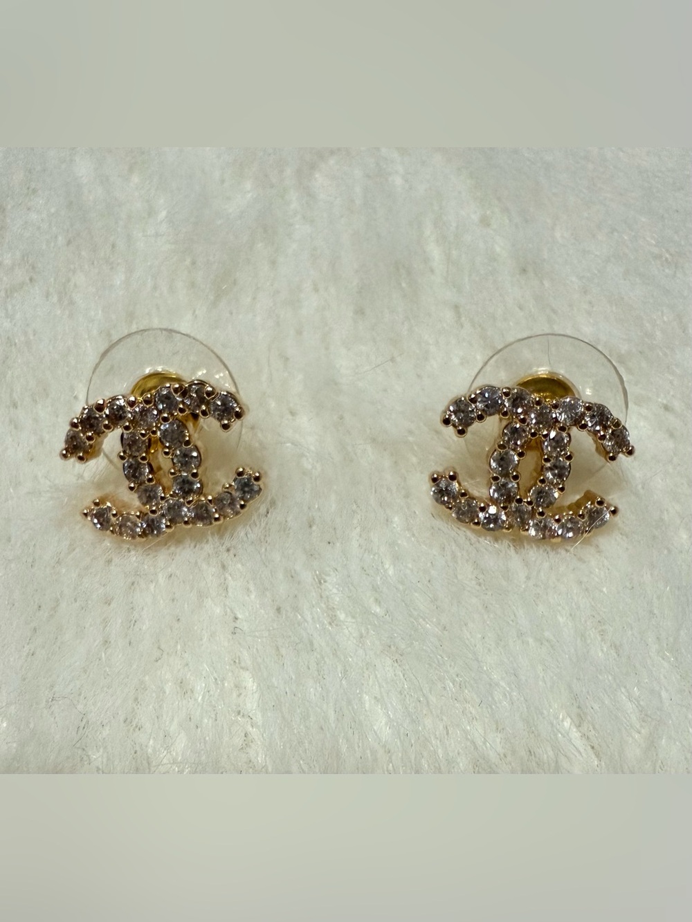 Monogram Crystal CC Fashion Jewelry Goldtone